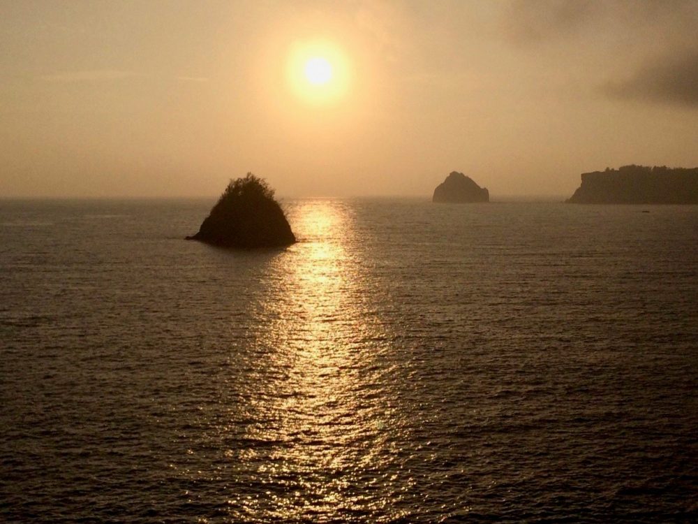 扇浦からの夕日